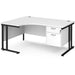 Dams International Left Hand Ergonomic Desk MC16ELP2KWH 1,600 x 1,200 x 725 x 800 - 990 mm