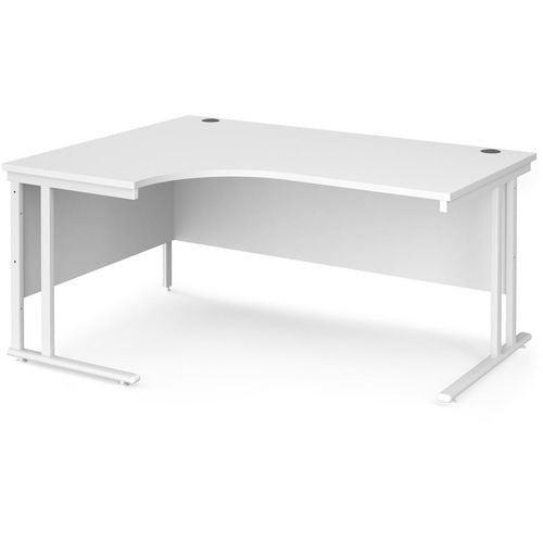 Dams International Left Hand Ergonomic Desk MC16ELWHWH 1,600 x 1,200 x 725 x 800 - 990 mm