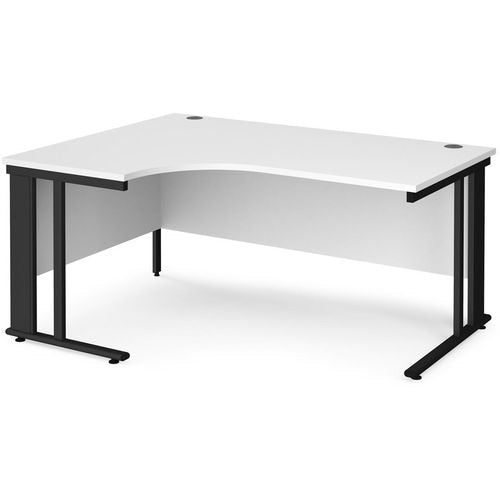 Dams International Left Hand Ergonomic Desk MCM16ELKWH 1,600 x 1,200 x 725 mm