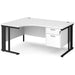 Dams International Left Hand Ergonomic Desk MCM16ELP2KWH 1,600 x 1,200 x 725 mm
