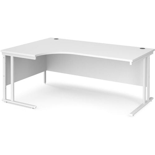 Dams International Left Hand Ergonomic Desk MC18ELWHWH 1,800 x 1,200 x 725 x 800 - 990 mm