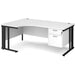 Dams International Left Hand Ergonomic Desk MCM18ELP2KWH 1,800 x 1,200 x 725 mm