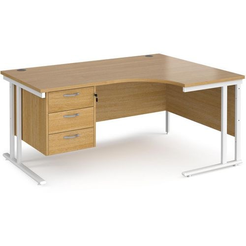 Dams International Right Hand Ergonomic Desk MC16ERP3WHO 1,600 x 1,200 x 725 x 800 - 990 mm