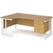 Dams International Left Hand Ergonomic Desk MCM18ELP3WHO 1,800 x 1,200 x 725 mm