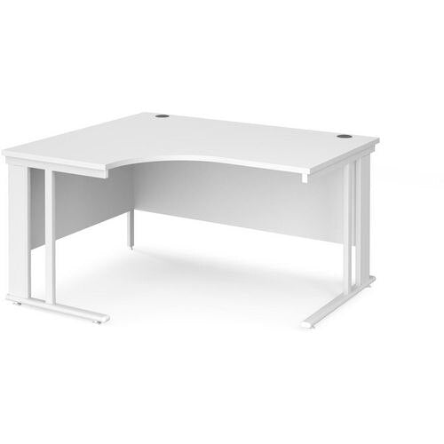 Dams International Left Hand Ergonomic Desk MCM14ELWHWH 1,400 x 1,200 x 725 mm