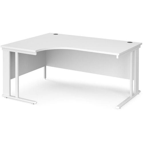 Dams International Left Hand Ergonomic Desk MCM16ELWHWH 1,600 x 1,200 x 725 mm