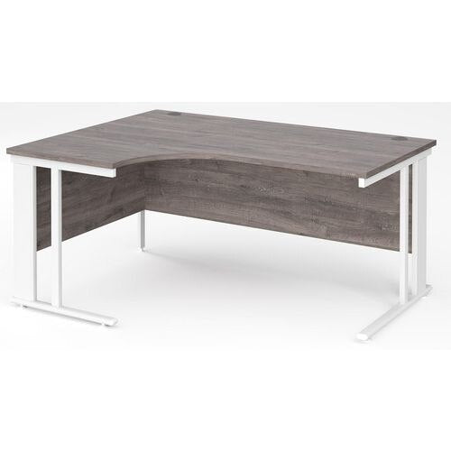 Dams International Left Hand Ergonomic Desk MCM16ELWHGO 1,600 x 1,200 x 725 mm