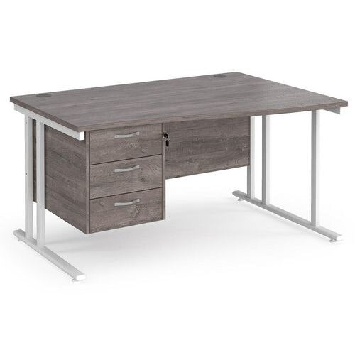 Dams International Wave Desk MC14WRP3WHGO 1,400 x 725 x 800 - 990 mm
