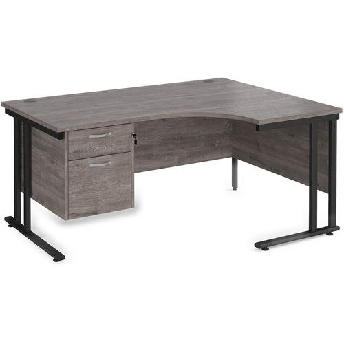 Dams International Right Hand Ergonomic Desk MC16ERP2KGO 1,600 x 1,200 x 725 mm