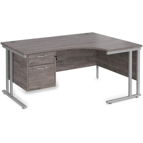 Dams International Right Hand Ergonomic Desk MC16ERP2SGO 1,600 x 1,200 x 725 mm