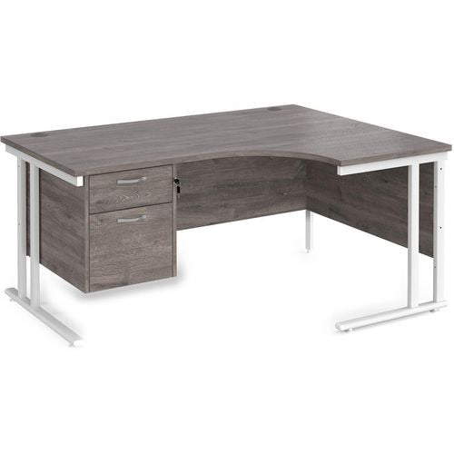 Dams International Right Hand Ergonomic Desk MC16ERP2WHGO 1,600 x 1,200 x 725 mm