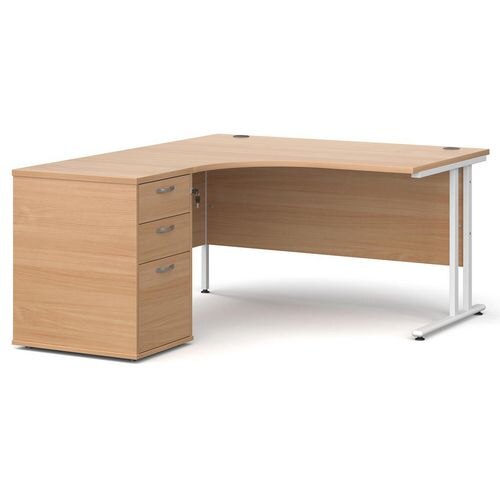Dams International Desk with Pedestal EBWH14LB 1,400 x 1,626 x 725 mm