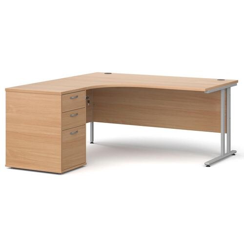 Dams International Desk with Pedestal EBS16LB 1,600 x 1,626 x 725 mm