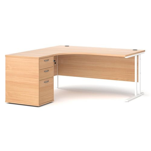 Dams International Desk with Pedestal EBWH16LB 1,600 x 1,626 x 725 mm