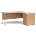 Dams International Desk with Pedestal EBWH16RB 1,600 x 1,626 x 725 mm