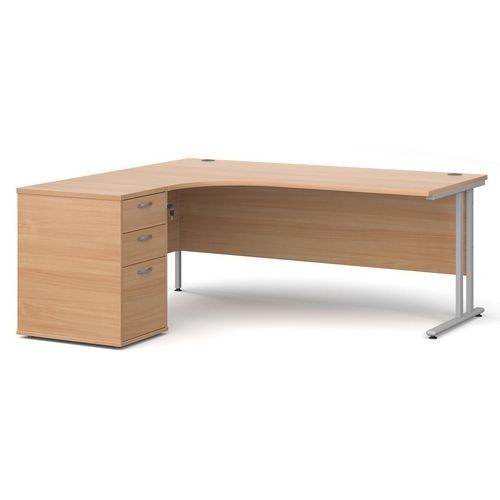 Dams International Desk with Pedestal EBS18LB 1,800 x 1,626 x 725 mm