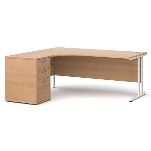 Dams International Desk with Pedestal EBWH18LB 1,800 x 1,626 x 725 mm