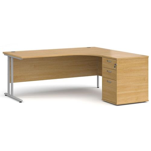 Dams International Desk with Pedestal EBS18RO 1,800 x 1,626 x 725 mm