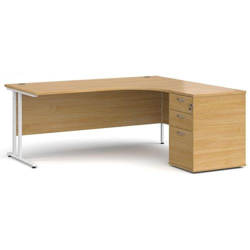 Dams International Desk with Pedestal EBWH18RO 1,800 x 1,626 x 725 mm