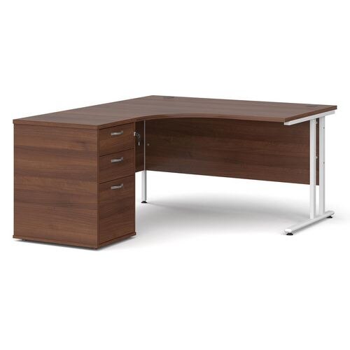Dams International Desk with Pedestal EBWH14LW 1,400 x 1,626 x 725 mm