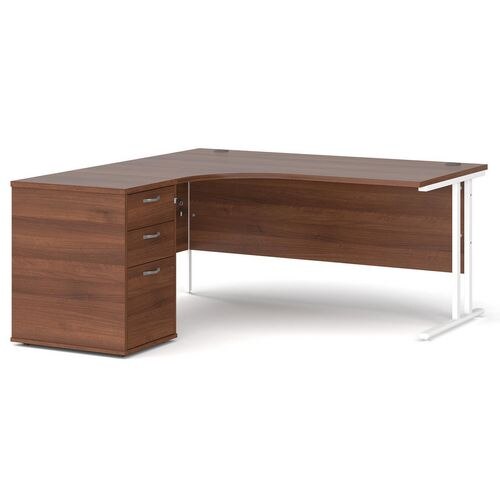 Dams International Desk with Pedestal EBWH16LW 1,600 x 1,626 x 725 mm
