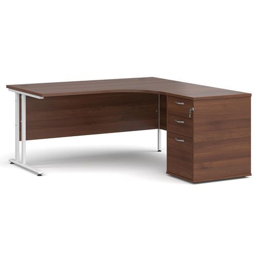 Dams International Desk with Pedestal EBWH16RW 1,600 x 1,626 x 725 mm