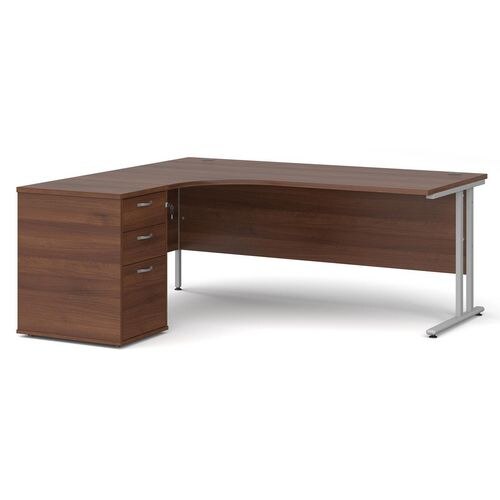 Dams International Desk with Pedestal EBS18LW 1,800 x 1,626 x 725 mm