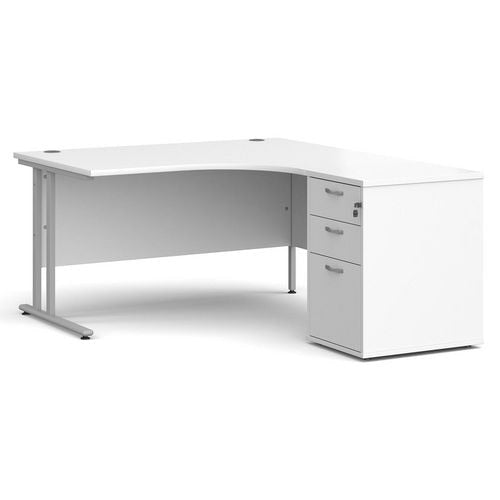 Dams International Desk with Pedestal EBS14RWH 1,400 x 1,626 x 725 mm