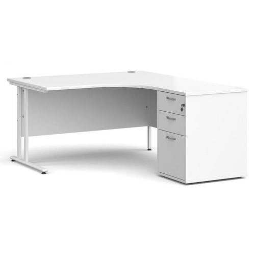 Dams International Desk with Pedestal EBWH14RWH 1,400 x 1,626 x 725 mm