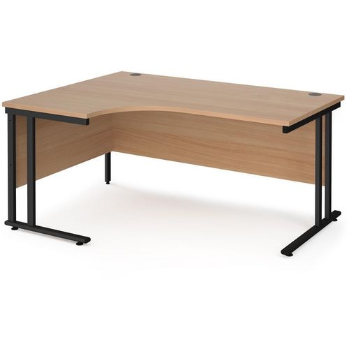 Dams International Left Hand Ergonomic Desk MC16ELKB 1,600 x 1,200 x 725 x 800 - 990 mm