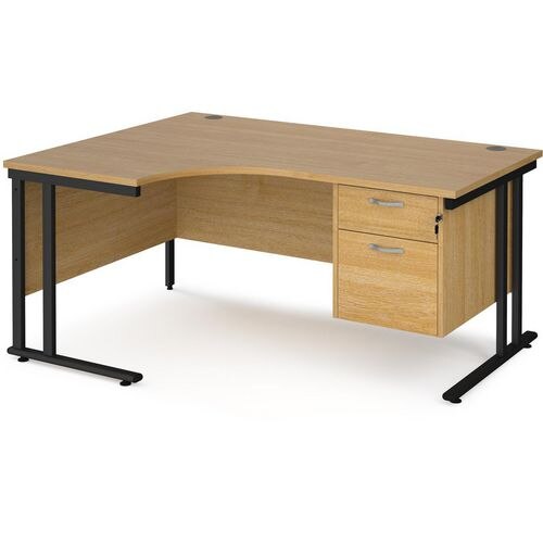 Dams International Left Hand Ergonomic Desk MC16ELP2KO 1,600 x 1,200 x 725 x 800 - 990 mm