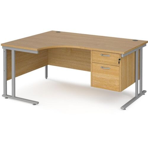 Dams International Left Hand Ergonomic Desk MC16ELP2SO 1,600 x 1,200 x 725 x 800 - 990 mm