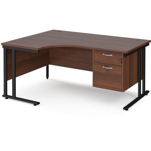 Dams International Left Hand Ergonomic Desk MC16ELP2KW 1,600 x 1,200 x 725 x 800 - 990 mm