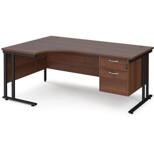 Dams International Left Hand Ergonomic Desk MC18ELP2KW 1,800 x 1,200 x 725 x 800 - 990 mm