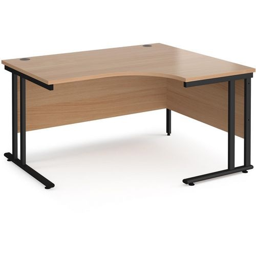 Dams International Right Hand Ergonomic Desk MC14ERKB 1,400 x 1,200 x 725 x 800 - 990 mm