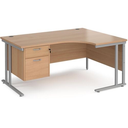 Dams International Right Hand Ergonomic Desk MC16ERP2SB 1,600 x 1,200 x 725 x 800 - 990 mm