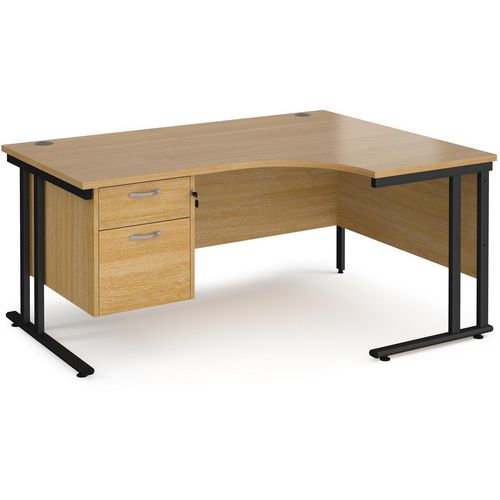 Dams International Right Hand Ergonomic Desk MC16ERP2KO 1,600 x 1,200 x 725 x 800 - 990 mm