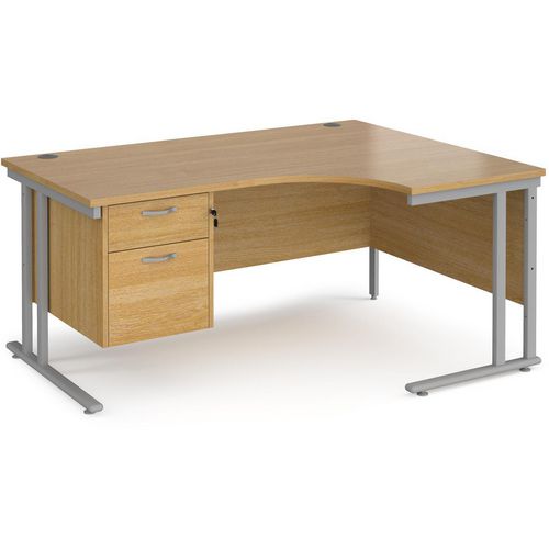 Dams International Right Hand Ergonomic Desk MC16ERP2SO 1,600 x 1,200 x 725 x 800 - 990 mm