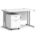 Dams International Straight Desk with 2 Drawer Pedestal SBS212WH 1,200 x 800 x 725 mm