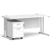 Dams International Straight Desk with 2 Drawer Pedestal SBWH216WH 1,600 x 800 x 725 mm