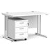Dams International Straight Desk with 3 Drawer Pedestal SBWH312WH 1,200 x 800 x 725 mm