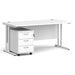 Dams International Straight Desk with 3 Drawer Pedestal SBWH316WH 1,600 x 800 x 725 mm