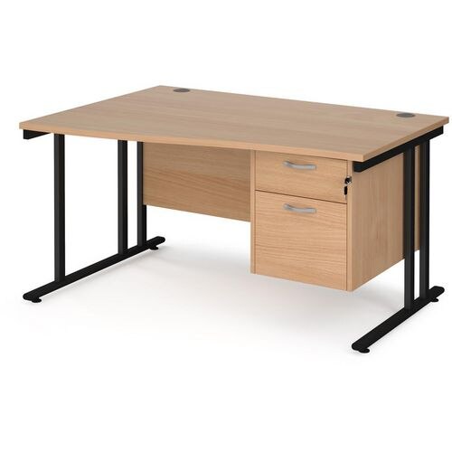 Dams International Wave Desk MC14WLP2KB 1,400 x 725 x 800 - 990 mm