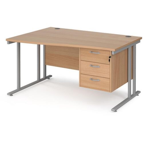 Dams International Wave Desk MC14WLP3SB 1,400 x 725 x 800 - 990 mm
