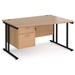 Dams International Wave Desk MC14WRP2KB 1,400 x 725 x 800 - 990 mm