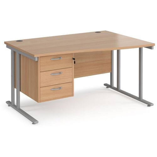 Dams International Wave Desk MC14WRP3SB 1,400 x 725 x 800 - 990 mm
