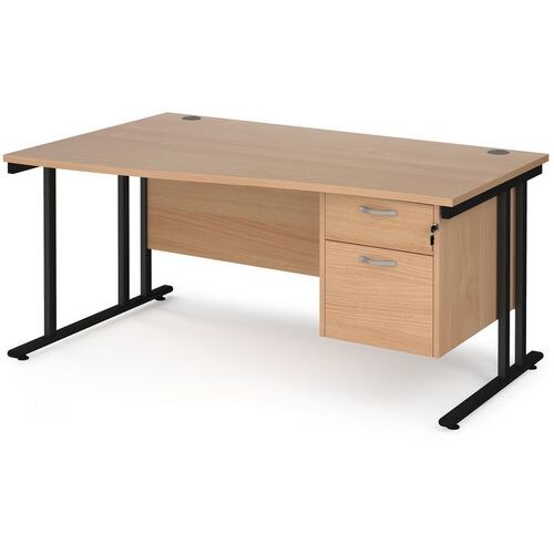 Dams International Wave Desk MC16WLP2KB 1,600 x 725 x 800 - 990 mm