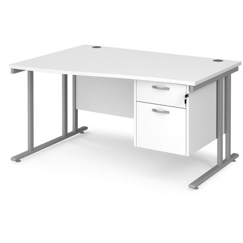 Dams International Wave Desk MC14WLP2SWH 1,400 x 725 x 800 - 990 mm
