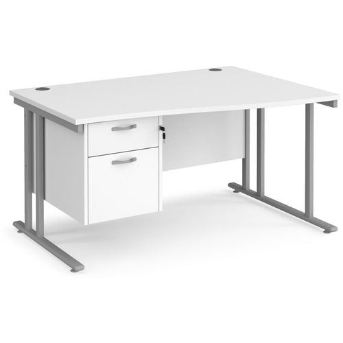 Dams International Wave Desk MC14WRP2SWH 1,400 x 725 x 800 - 990 mm