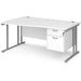 Dams International Wave Desk MC16WLP2SWH 1,600 x 725 x 800 - 990 mm